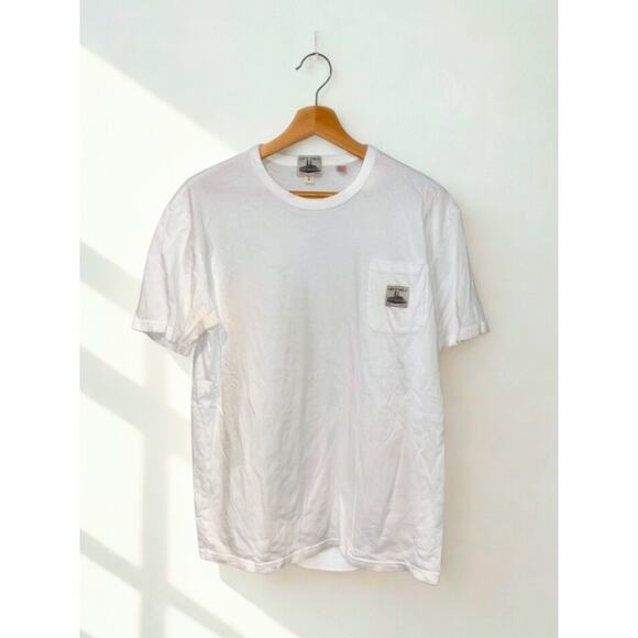 Left Field NYC Pocket Tee Shirt White Sz S Made in USA Work Uniform - Picture 1 of 7